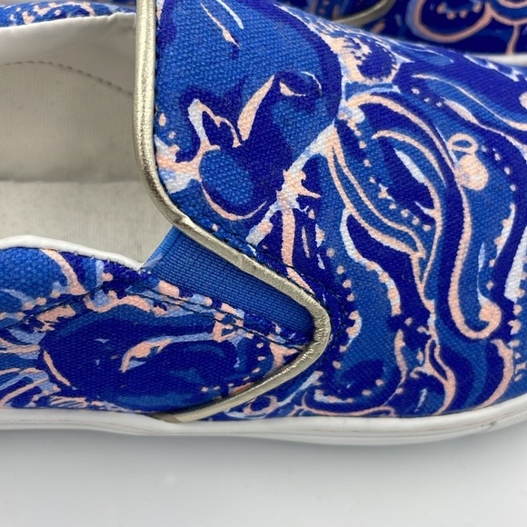 Lilly Pulitzer Women Sneaker Slip on Shoe SZ 7 Blue/Pink - Picture 9 of 12